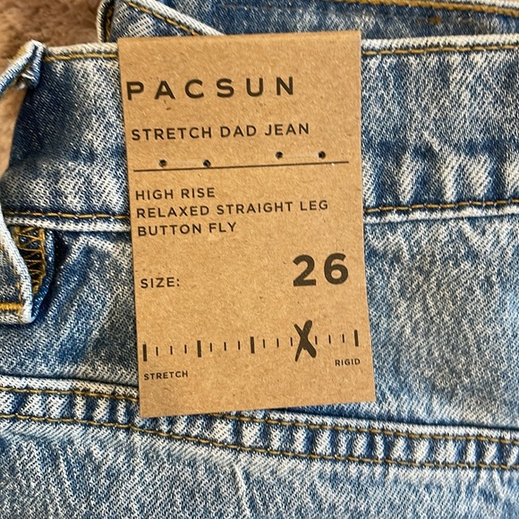 NWT! Size 26. Pacsun Eco Stretch Medium Indigo Dad Jeans. - Picture 6 of 10